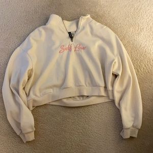 H&M Self Love Quarter zip sweatshirt/sweater